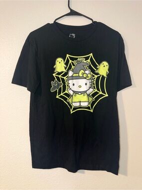Hello Kitty Black and White Logo V-Neck Tee